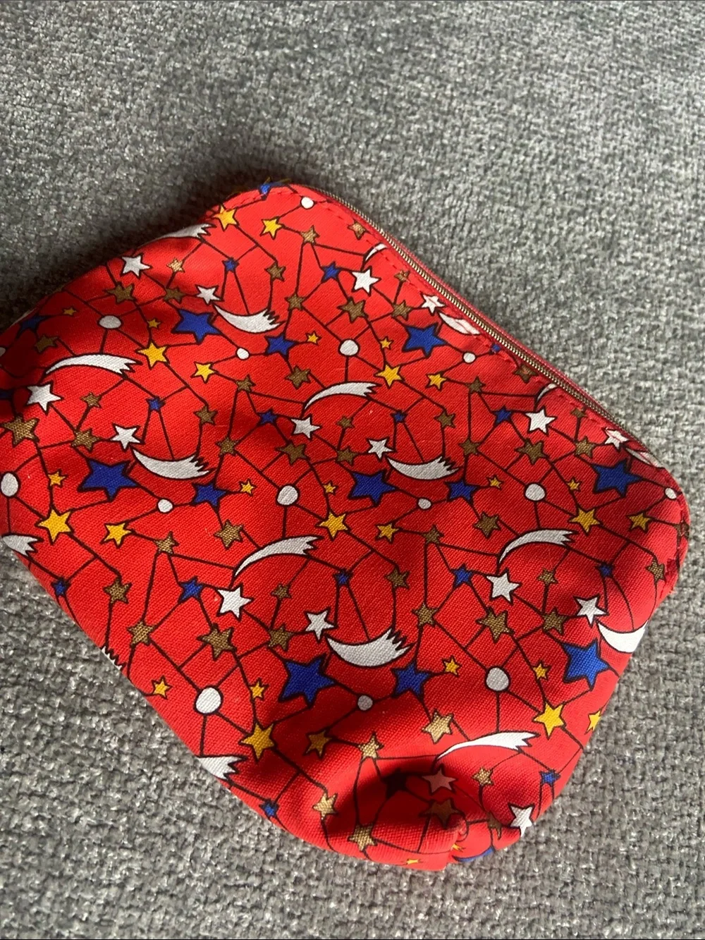 L'OCCITANE Red Star & Moon Kids Pouch with Blue and Yellow Accents